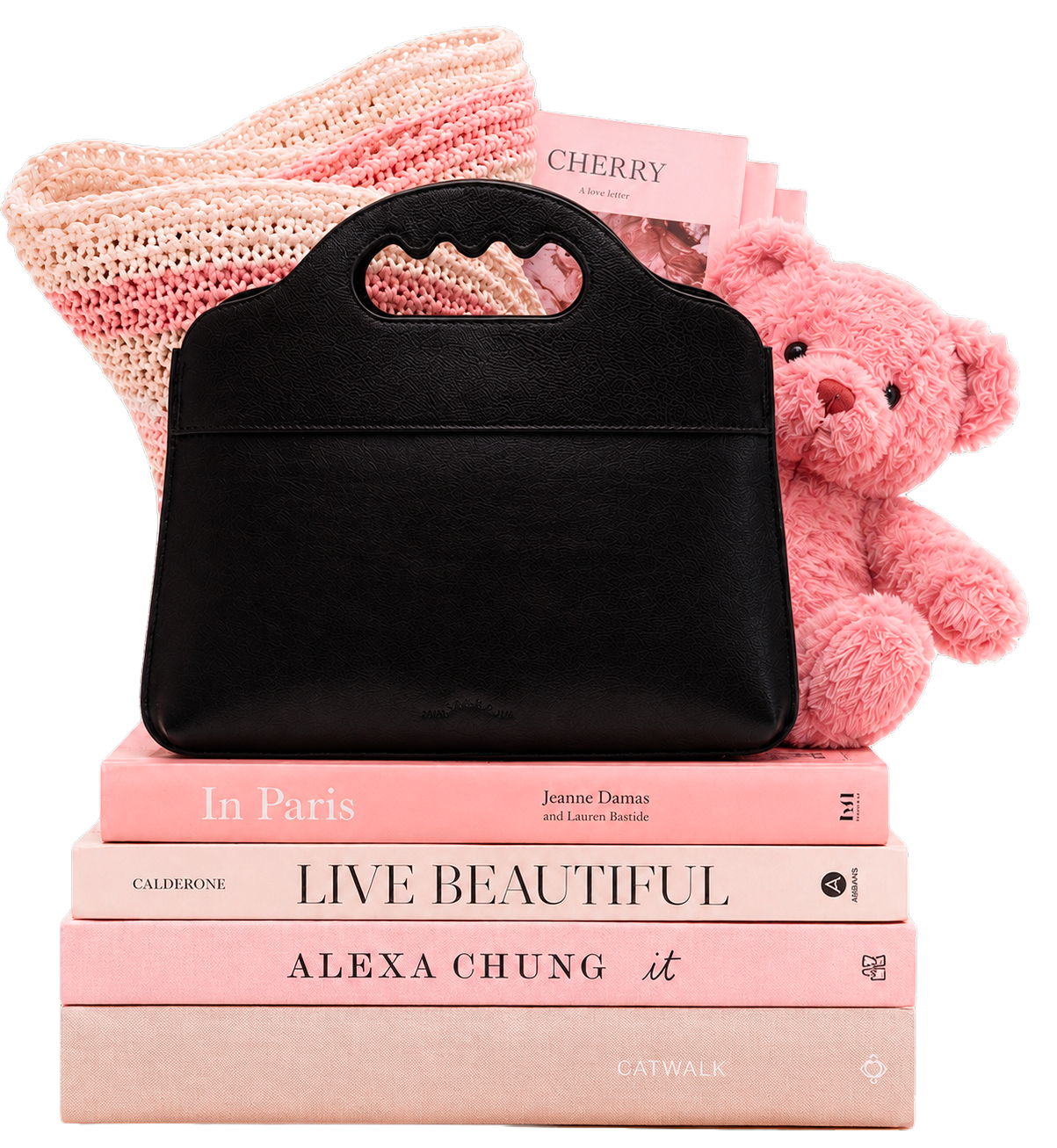 Le sac Lua posé sur une pile de livres