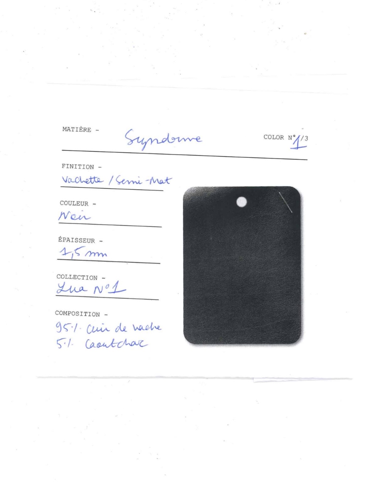 Carte matière synderme