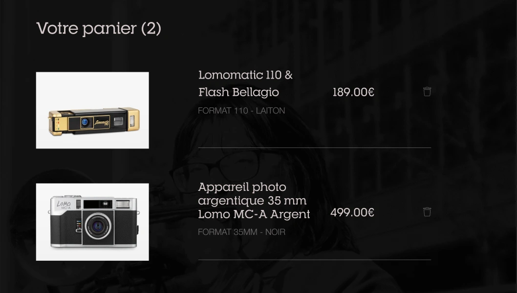 Page adresse Lomography